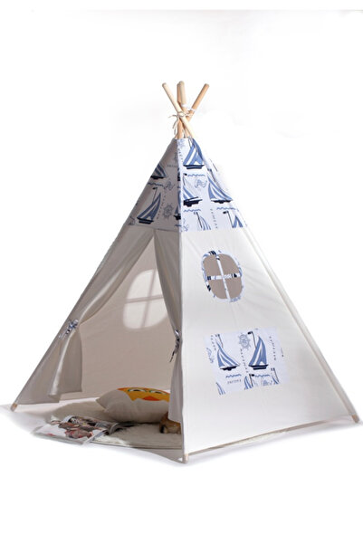 OEM Cort copii stil indian Teepee Tent Sailing BathVision, 120x120x160 Albastru