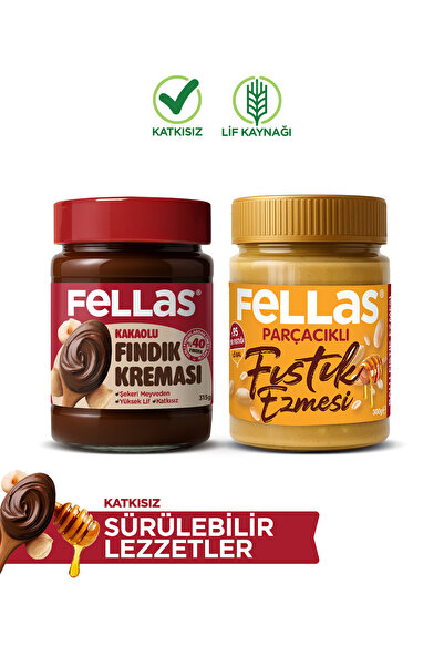 Fellas Kakaolu Fındık Kreması (315 g) + Ballı Fıstık Ezmesi (300 g)