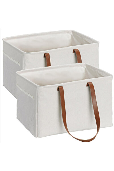 Navaris Set of 2 foldable laundry baskets, portable, with handles, 43.2 x 31 ...