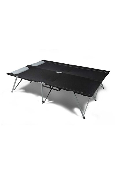 Kampa سرير تخييم، سرير سفر للتخييم، أسود، مقاس 130 × 193 سم