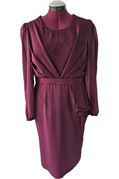 BOTOS VM Rochie dreaptă cu peplum