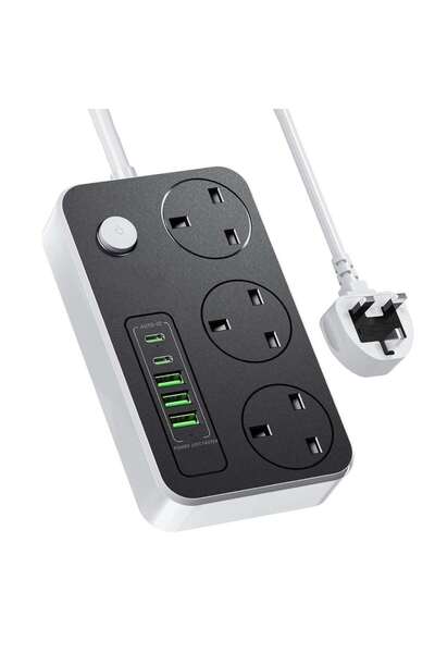 USBOO UK multi-functional power outlet, USB and PD fast charging