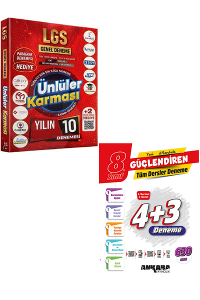 Efsane Yayınları 8.Sınıf Ünlüler Karması LGS 10 Genel Deneme + 8.Sınıf Ankara...