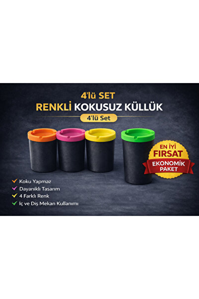 Helmax Kokusuz Küllük Araç Bardaklık Tipi Ev Ofis Cafe Tipi Kokusuz Küllük Pl...