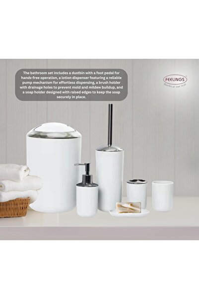 Feelings Bathroom Accessories Set 6 Piece Bath Ensemble