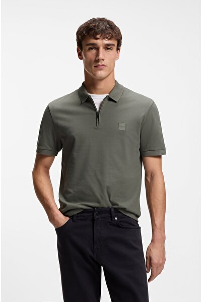 BOSS Logolu Esnek Pamuklu Dar Kalıp Polo T-shirt