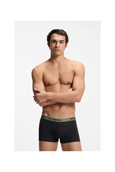 BOSS Logolu Esnek Pamuklu Üçlü Boxer Seti
