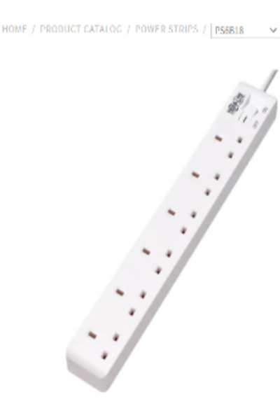 Tripp Lite Six-outlet power strip - UK outlets BS1363A,