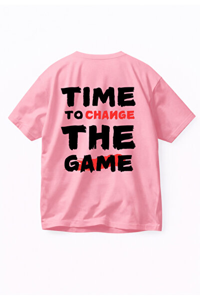VODEXA Ανδρικό T-Shirt Oversize TIME TO CHANGE με στάμπα, 100% βαμβακερό, άνε...