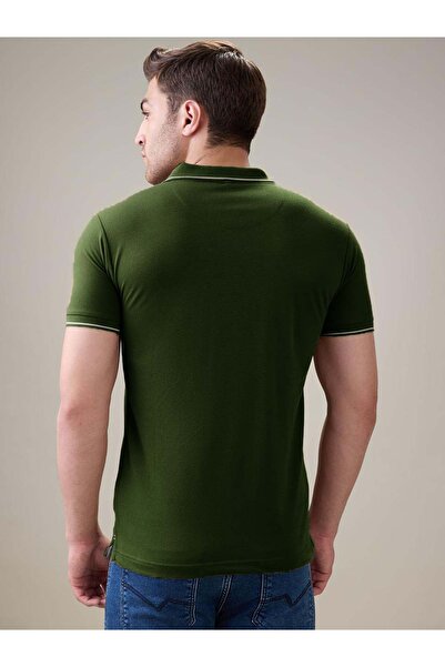 Generic Solid Brand Logo Regular Fit Cypress Polo T-shirt