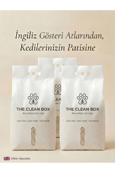 The Clean Box %100 Doğal Ladin Peleti Kedi Kumu 30L-Yavru/Yetişkin Kediler-Ke...