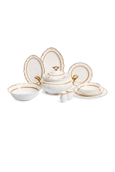Maxx Doria Czech Collection Helen Gold 12 Kişilik 60 Parça Yuvarlak Bone Pors...