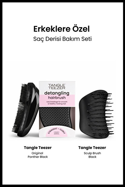 Tangle Teezer Original Panther Black Saç Açıcı Tarak + Scalp Brush Black Saç ...