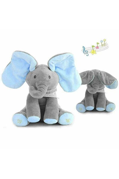 OEM Jucărie interactivă elefant cântăreț - albastru și roz (35 cm)