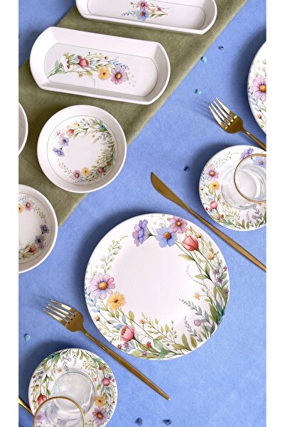 ers erbaşlar ÇİÇEK TACI 20 Parça 6 Kişilik Lüx Kahvaltı Takımı Seti Kahvaltı ...