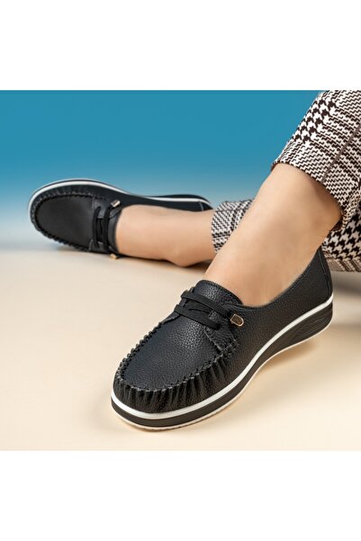 Modlet.ro Γυναικεία μαύρα casual παπούτσια με χαμηλή σόλα MOD14231