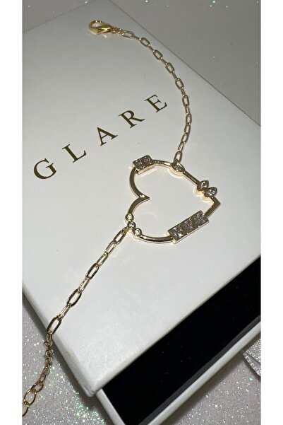 GLARE JEWELRY CO سوار ذهبي فاخر من الستانلس ستيل مرصع بحجر الزركون على شكل قل...