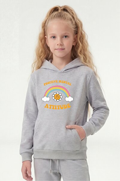 FYK KİDS Με τσέπη καγκουρό με κουκούλα Φούτερ για κορίτσια με λεπτομέρειες εκ...