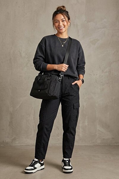 Ayakkabı Fuarı Elit Snmsi-6016T Women Water-Resistant Shoulder Bag Black