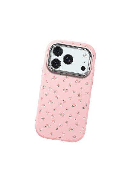 SLIMFELT iPhone 17 Pro Uyumlu Sade Minik Çiçek Desenli Sıvı Silikon Kılıf, Ta...