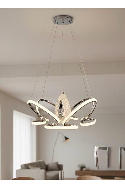 AVİZEM DEKORASYON 3 RENK 4+1 LOTUS ÇİÇEĞİ LED LÜX AVİZE