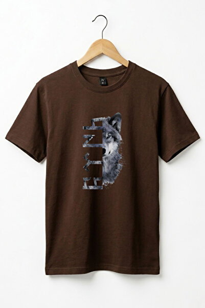 WİDİ Turkey Bozkurt Göktürkçe Turkish Writing and Wolf Printed Regular Fit 10...