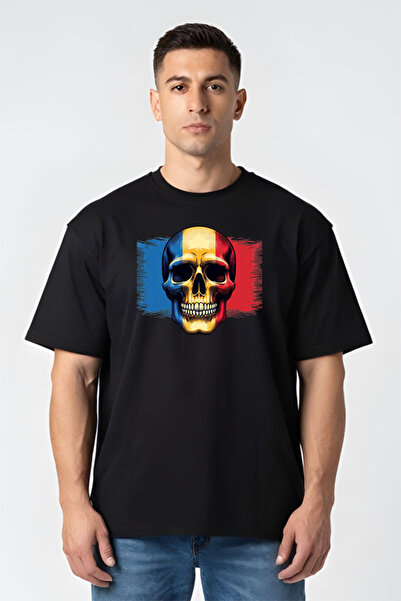 Printees Tricou Oversize - Romanian Skull