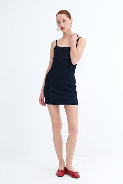 Addax Strappy Denim Mini Dress E17537