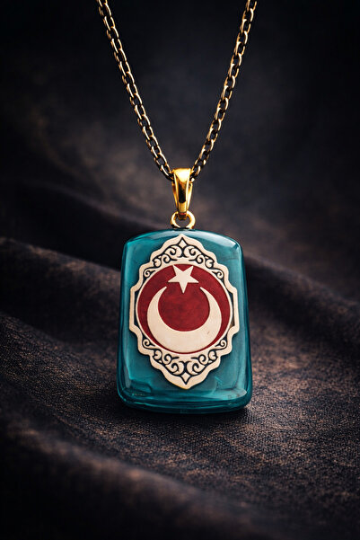 İyyaKee قلادة نحاسية طبيعية مرصّع بالأحجار باللون الفيروزي للرجال والنساء - م...