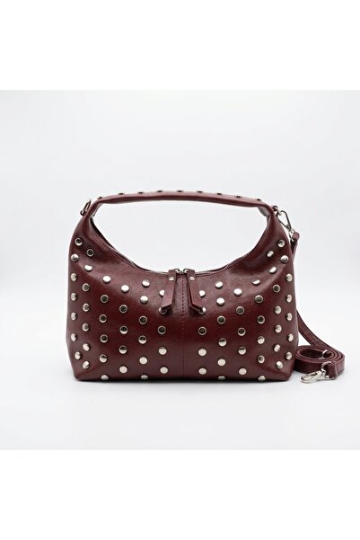 MRS.MODA Women's Burgundy Studded Detailed Shoulder Bag and Crisscross Straps...
