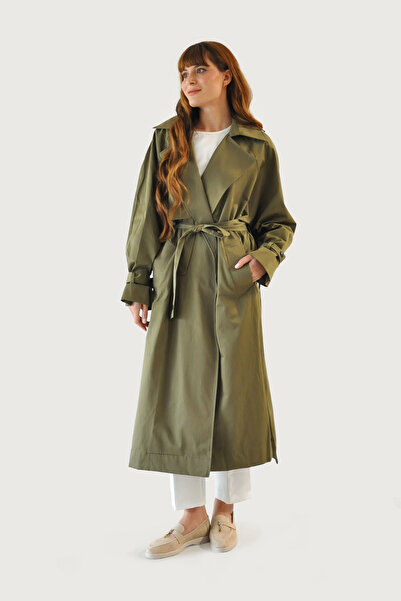 Rukayyel Oversize Trençkot - Haki