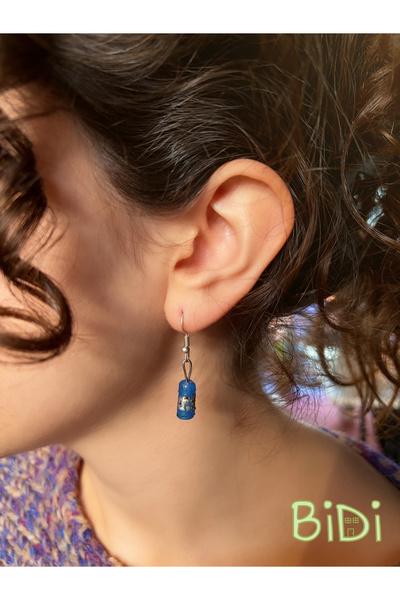 Bidi House Frost Earring (Mavi Cam Küpe)