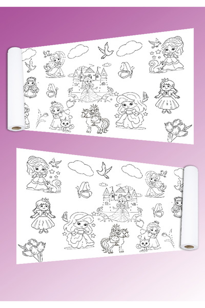 Natureplaydesign طاولة أنشطة تعليمية بورق رسم عملاق بتصميم الأميرة مقاس 100 سم