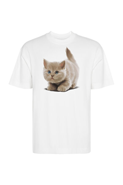 Printees Tricou Oversize - Motan și flururi