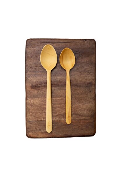 Hakiki Store Handmade 2-Piece Boxwood 30 cm and 26 cm Spoon Set