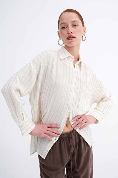 Addax Çizgili Cepli Gömlek G2168