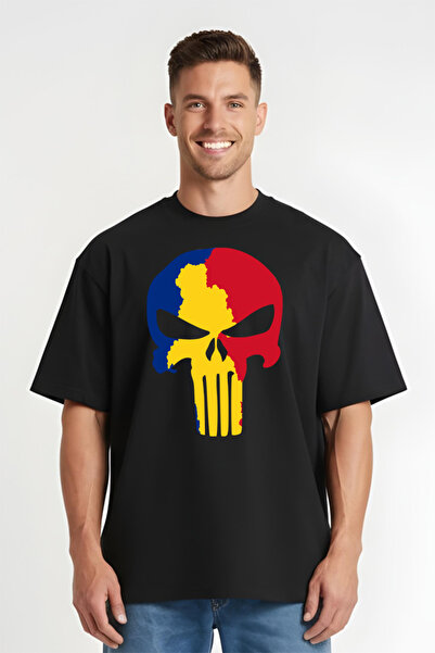 Printees Tricou Oversize - Romanian Skull