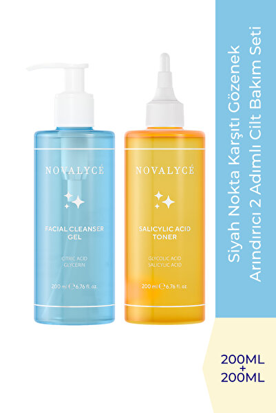 Novalyce Temizleyici ve Arındırıcı Yüz Bakım Seti Temizleme Jeli + Tonik