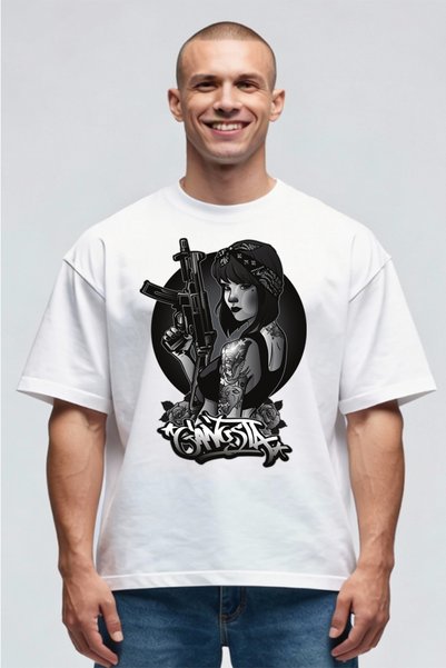Printees Tricou Oversize - Gangsta Girl