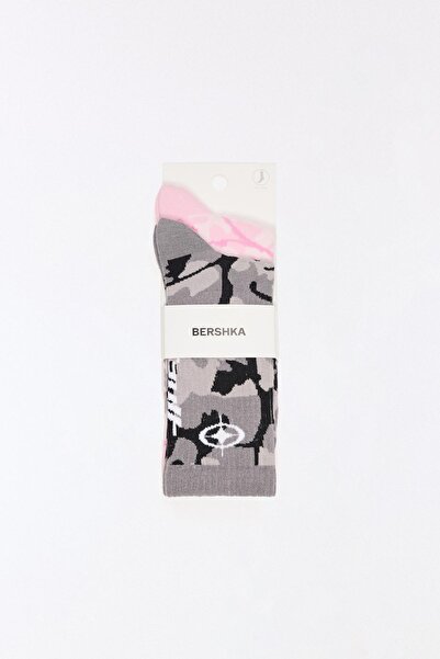 Bershka 2'li desenli çorap paketi