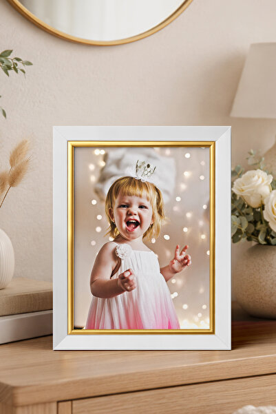 White Gold Desktop Picture Frame, White Gold Photo Frame, MISYA