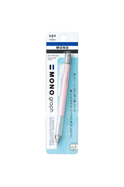 Tombow MONO graph Pastel Mekanik Kurşun Kalem 0,3mm Blisterli(1ad) Mercan Pembe