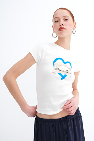 Addax Kratki rukav Štampano T-shirt P10663