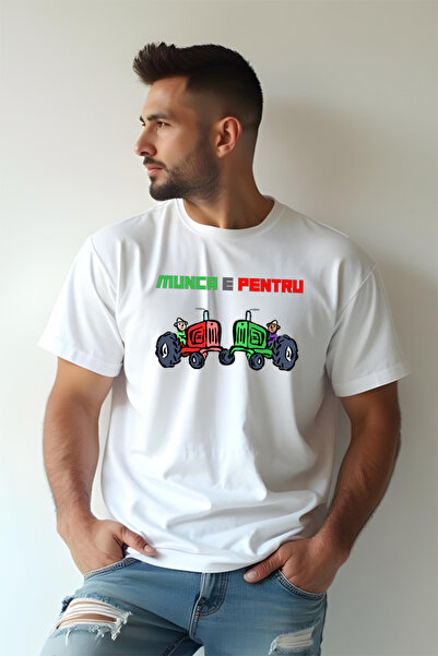 Printees Tricou Oversize - Munca e pentru tractoare