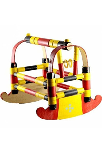 Empressco Renkli Ahşap Oyuncak Beşik Tahta Oyuncak Beşik
