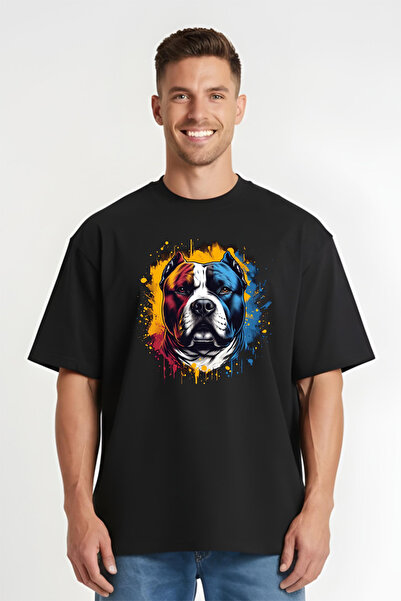 Printees Tricou Oversize - Pitbull Romania