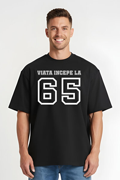 Printees Tricou Oversize - Viața începe la 65 de ani