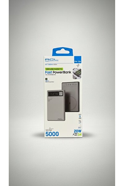 Aysimaİletisim ACL PW-156 Wireless Magnetic Fast PowerBank – 5000 mAh – 20W H...