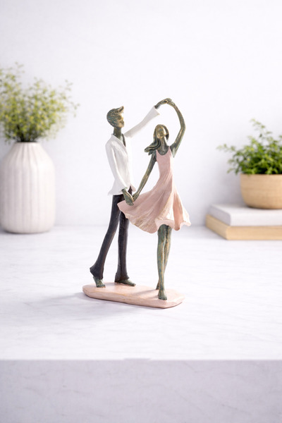 Malooki Figurină decorativă familie cu copil pe umeri, statuetă rășină 37 cm