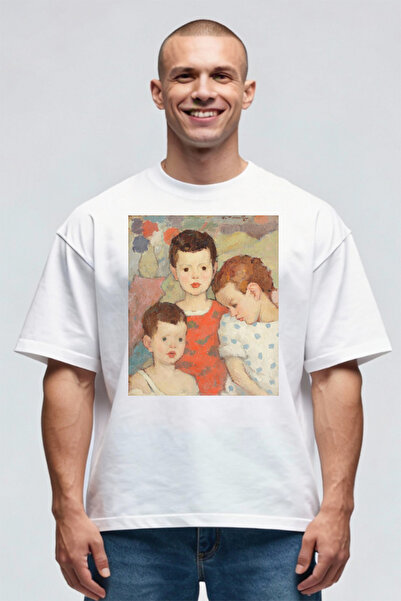 Printees Tricou Oversize - Nicolae Tonitza - Trei frați
